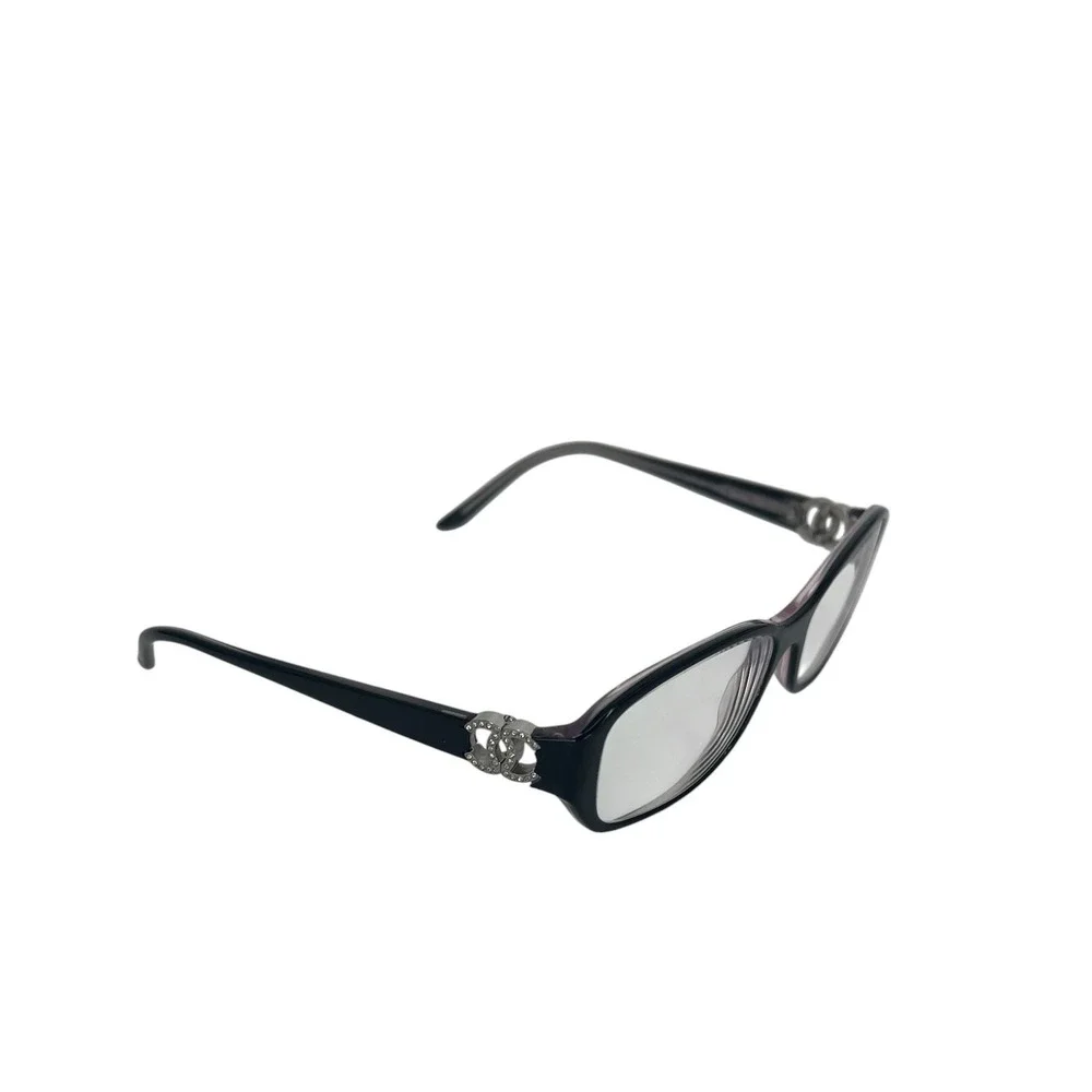 Chanel 3107B Black Crystal Logo Eyeglasses 501 with Case